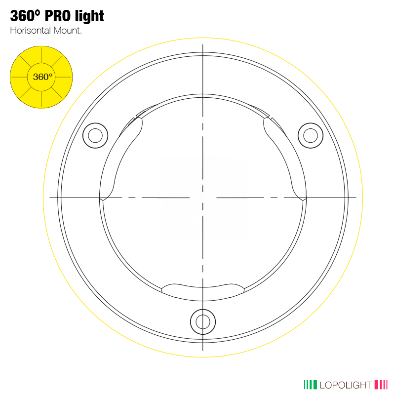 2nm 360° Yellow/Strobe, black anodized